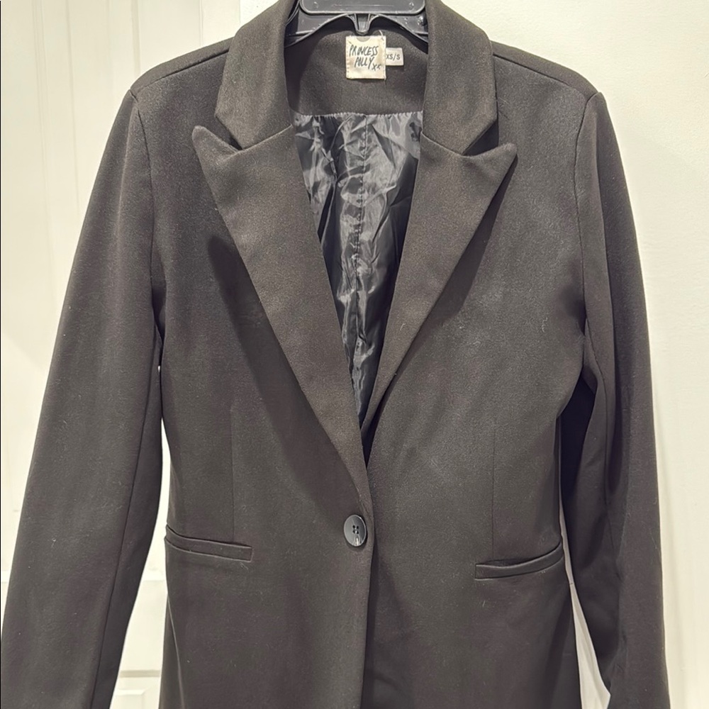 Princess Polly Black Tailored Blazer with Structured Shoulders